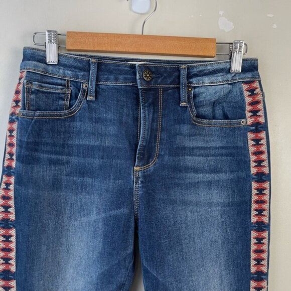 Driftwood Jackie High-Rise Embroidered Jeans size 27 Aztec bohemian stretch - Picture 5 of 12